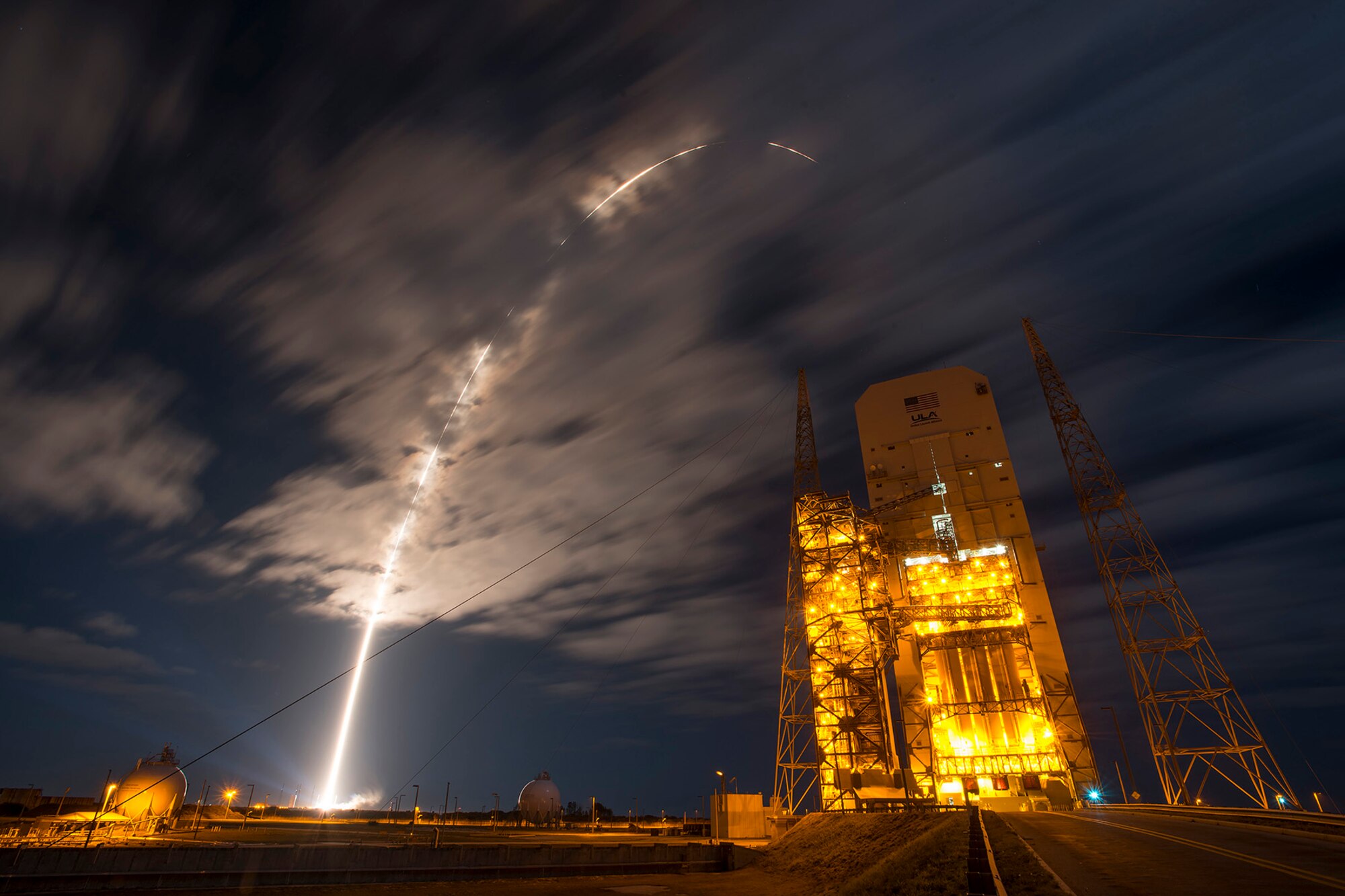 The 45th Space Wing supported NASA’s successful launch of Orbital ATK’s Cygnus spacecraft aboard a United Launch Alliance Atlas V rocket from Space Launch Complex 41 at Cape Canaveral Air Force Station March 22, 2016, at 11:05 p.m. ET. The ULA Atlas V rocket carrying Cygnus cargo vessel OA-6 is a resupply mission to the International Space Station supporting NASA’s Commercial Resupply Services program. (Photo/United Launch Alliance) (For limited release) 