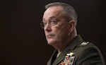 Marine Corps Gen. Joseph F. Dunford Jr., chairman of the Joint Chiefs of Staff, testifies before the Senate Armed Services Committee, March 17. Dunford and Defense Secretary Ash Carter testified today on the fiscal year 2017 defense budget request before the House Armed Services Committee. (DoD photo by Navy Petty Officer 2nd Class Dominique A. Pineiro)