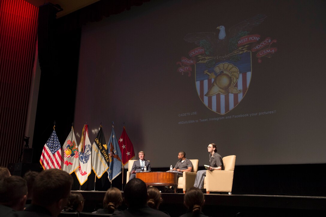 Defense Secretary Ash Carter holds a question and answer session with cadets during his visit to the U.S. Military Academy in West Point, N.Y., March 23, 2016. DoD photo by Petty Officer 1st Class Tim D. Godbee  