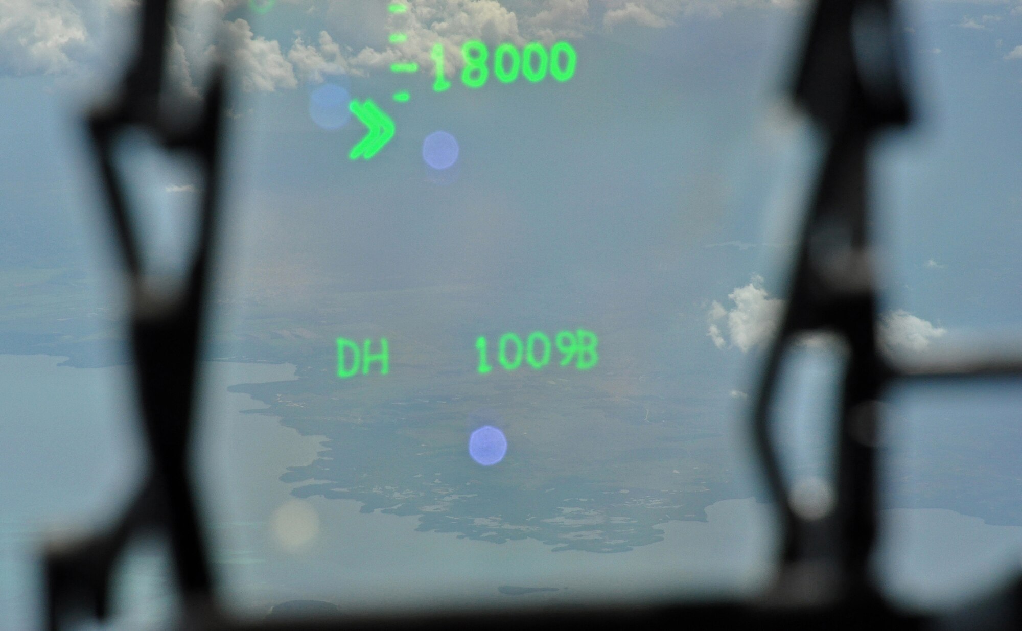 The view from the heads up display on a C-17 Globemaster III on approach to Havana, Cuba for a presidential support mission.  The diplomatic mission was the first time a sitting U.S. president has visited the communist nation in 88 years.   (U.S. Air Force photo by Maj. Wayne Capps)