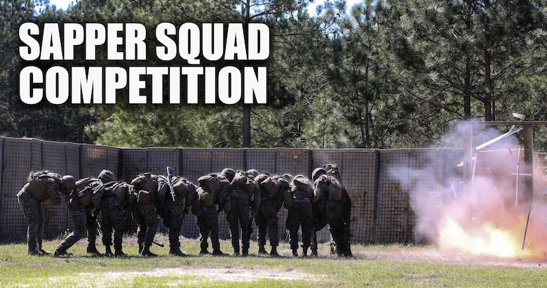 Marines with 2nd Combat Engineer Battalion breach a door during the assault breaching portion of the battalion’s sapper squad competition at Camp Lejeune, N.C., March 22, 2016. The competition was organized to determine the most proficient squads in the battalion while simultaneously challenging squads in the execution of combat engineer-based tasks. (U.S. Marine Corps photo illustration by Cpl. Paul S. Martinez/Released)