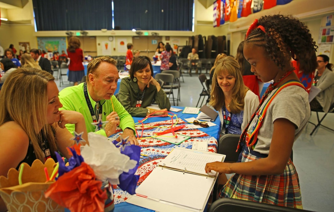 CAMP PENDLETON, Calif. -- Camp Pendleton hosts the Leader in Me Symposium at Mary Fay Pendleton Elementary School here, March 24, 2016. The Leader in Me Symposium was an event designed to showcase the leadership qualities of students to teachers from all across the nation and to parents of Mary Fay Pendleton students. (Marine Corps Photos by Lance Cpl. Emmanuel Necoechea/Released)
