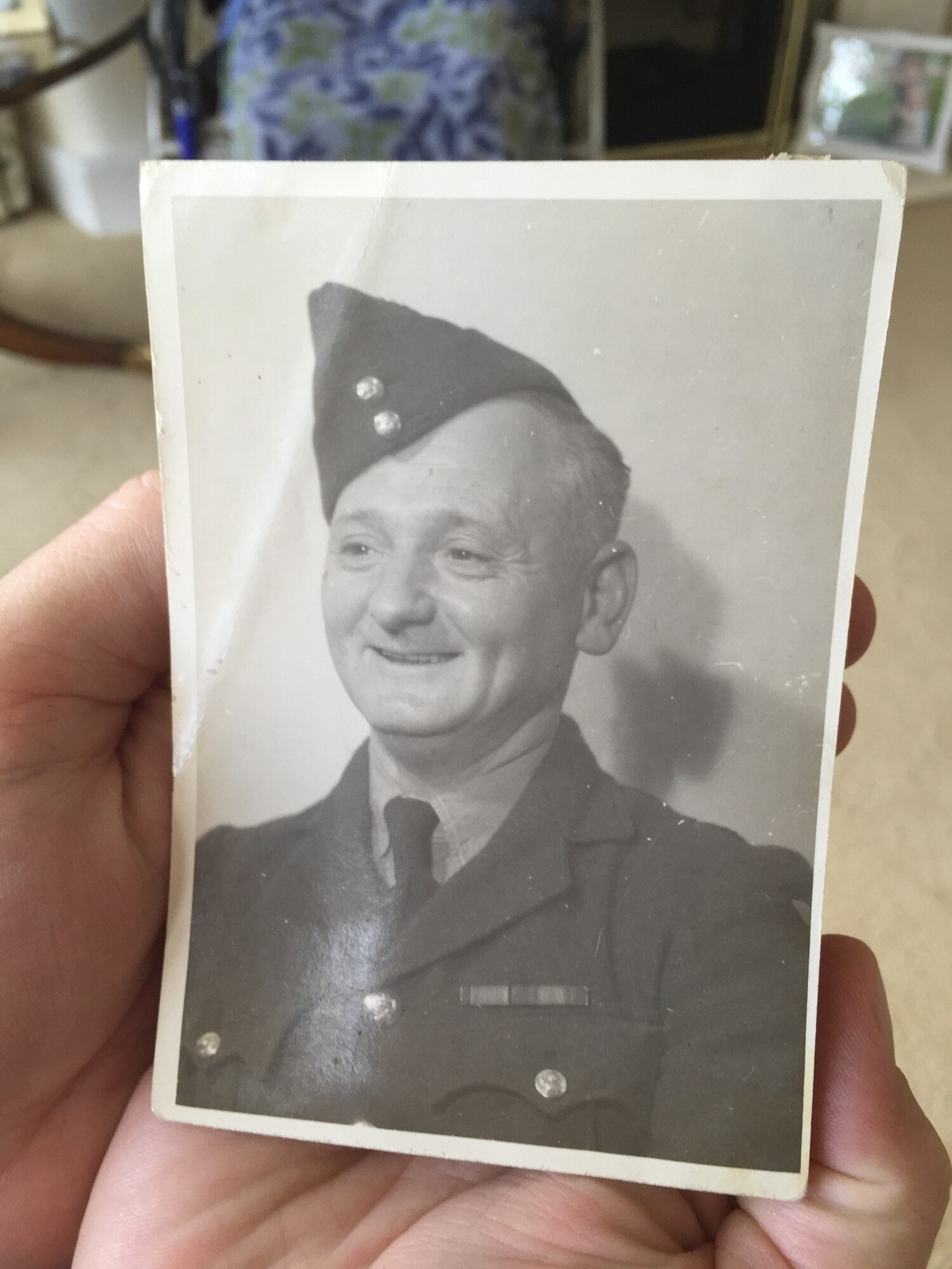 2nd Lt. Jenna Colón, 48th Contracting Squadron contracting specialist, holds a photo of her great-grandfather, Edwin Williams, at her home March 21, 2016. Williams served in the British military during World War I and was stationed at Royal Air Force Lakenheath, England, which is Colón’s first and current assignment. (Courtesy photo)