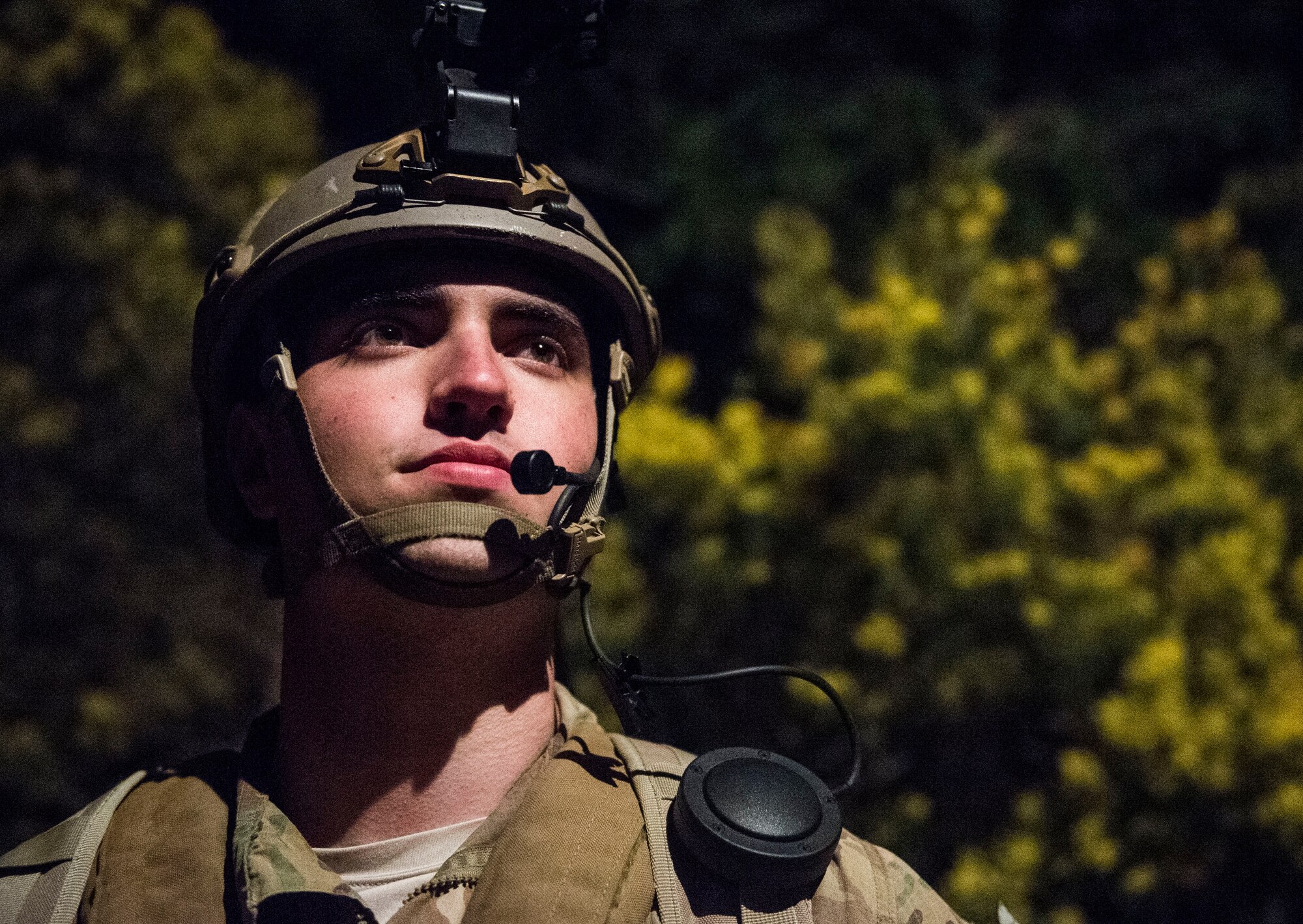 Senior Airman Gage Duvall, 2nd Air Support Operations Squadron joint terminal attack controller, controls aircraft as part of a training scenario during exercise Serpentex ‘16 March 15, 2016. Serpentex ‘16 is an annual French-led exercise that is designed to enhance NATO operations and training between allies and partners. Multiple NATO countries worked together throughout the exercise in order to better learn each other’s capabilities and improve in areas that fellow JTACs would be able to help. (U.S. Air Force photo/Staff Sgt. Sara Keller)
