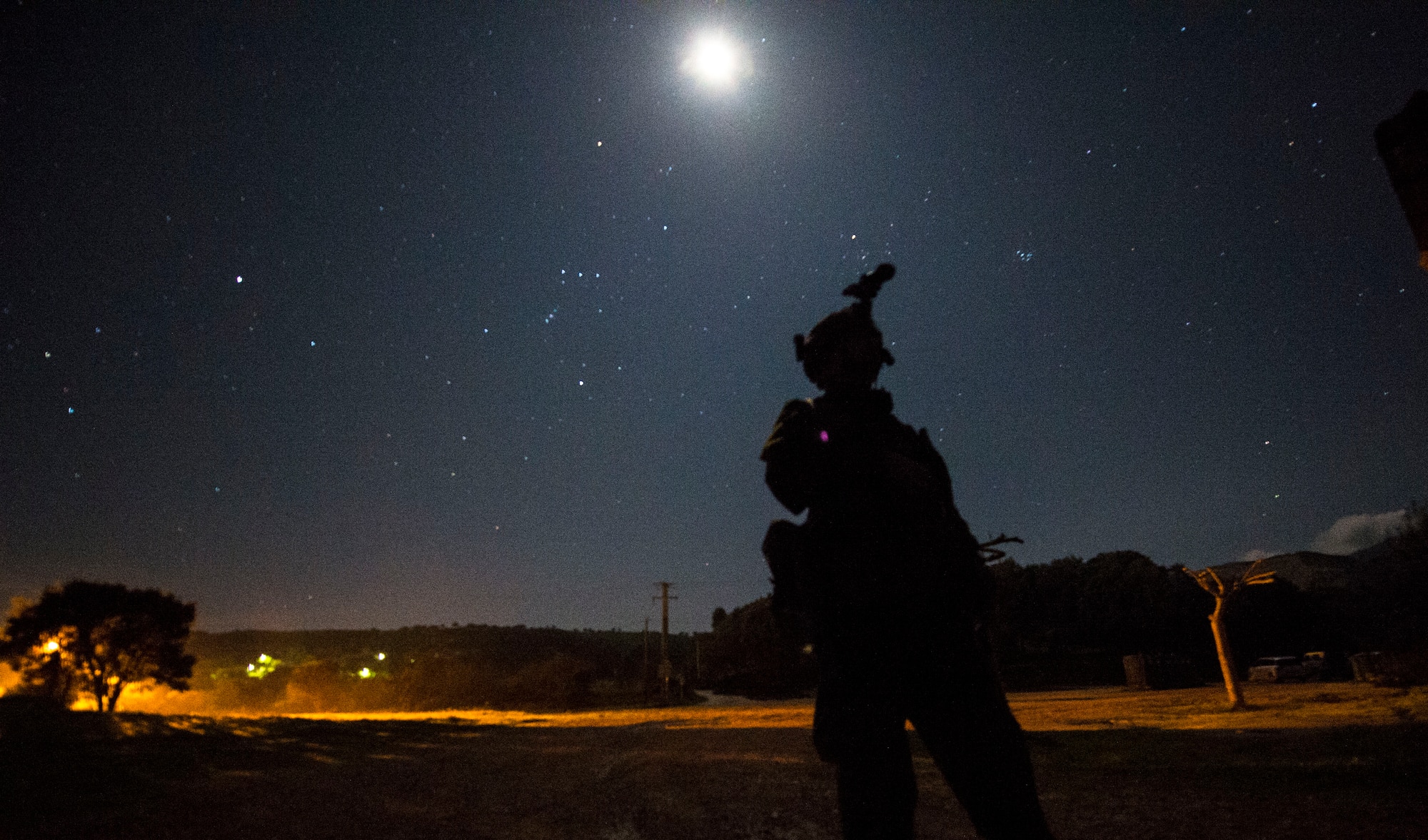 Senior Airman Gage Duvall, 2nd Air Support Operations Squadron joint terminal attack controller, conducts night operations for a training scenario as part of Exercise Serpentex ’16 March 15, 2016, in Corsica, France. Duvall is one of four U.S. Air Force JTACs who participated in the French-led NATO exercise (U.S. Air Force photo/Staff Sgt. Sara Keller)