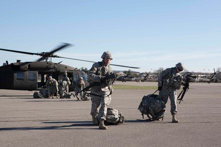 Competitors in the 84th Reserve Training Command, 11th Aviation and Army Reserve Careers Division make movement to their next event in the competition  on March 22nd, 2016 at Ft. Knox, Kentucky. The Best Warrior Competition is a four-day competition that tests competitors' Army aptitude by going through urban warfare situations, board interviews, physical fitness tests, written exams, Warrior tasks and battle drills relevant to today's operational environment. (U.S. Army photo by Sgt. Amber Stephens)