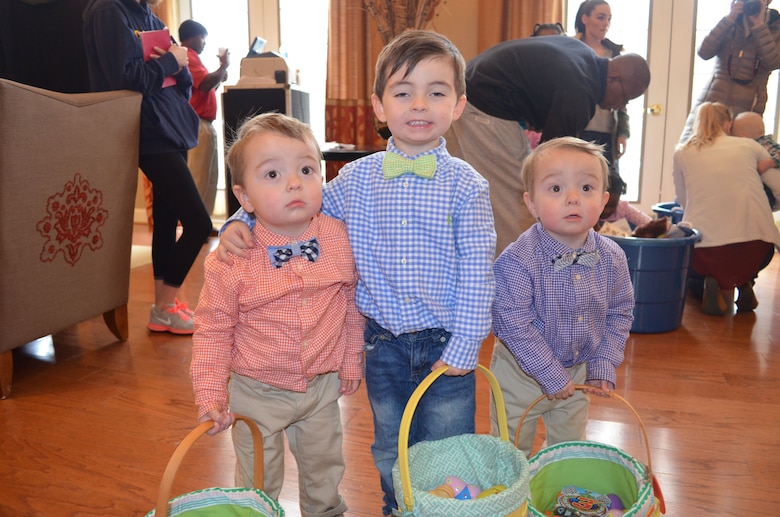 MARINE CORPS BASE QUANTICO, Va. — Brothers Parker, 2; Ashton, 3; and Colin, 2, look dapper in coordinated button downs and bowties during Saturday’s Easter Egg Hunt aboard Marine Corps Base Quantico. 