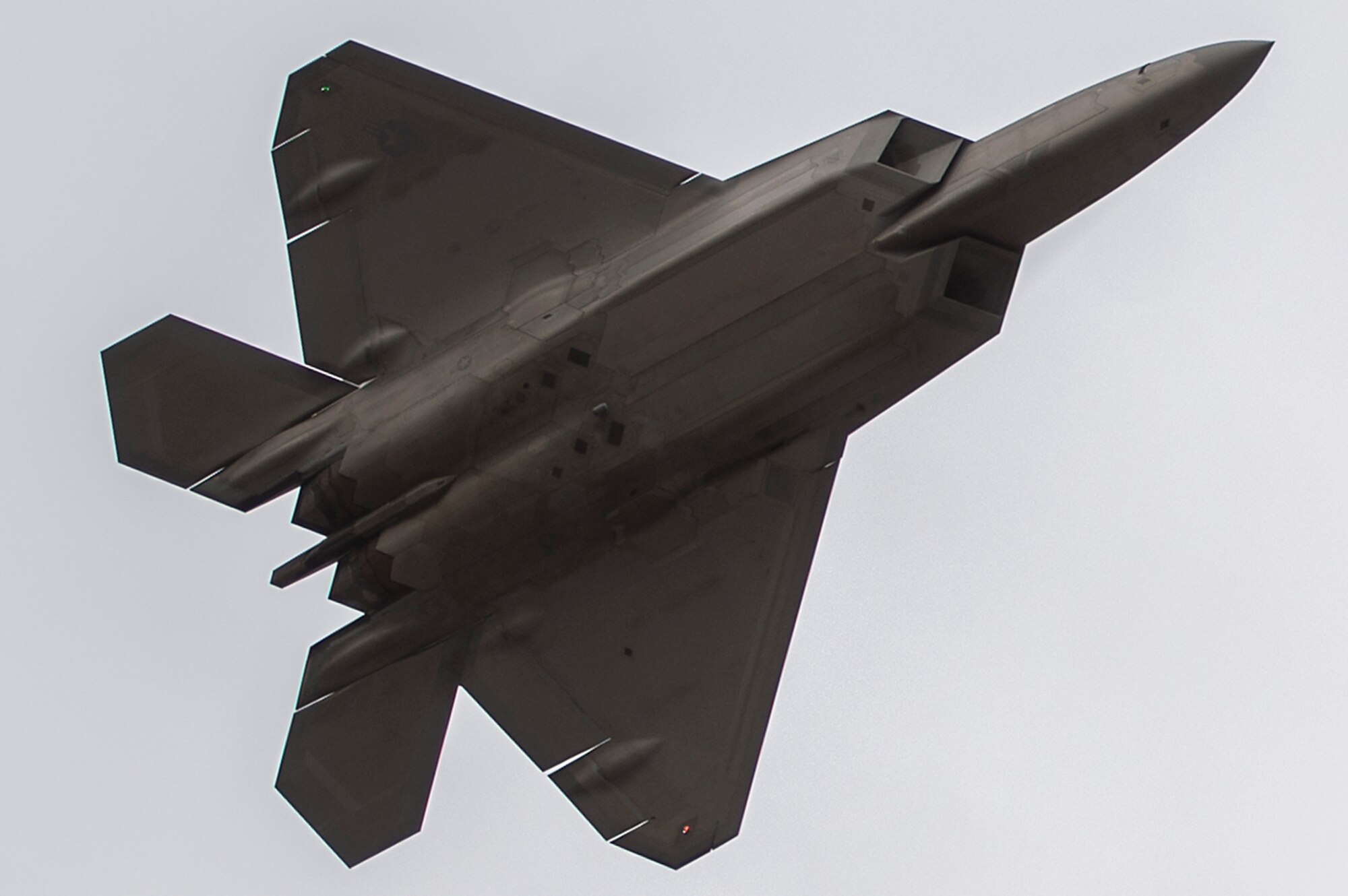 A U.S. Air Force F-22 Raptor takes off from Joint Base Elmendorf-Richardson for a training sortie, March 24, 2016. Training sorties are imperative to pilot development and overall mission effectiveness. (U.S. Air Force photo by Senior Airman James Richardson/Released)