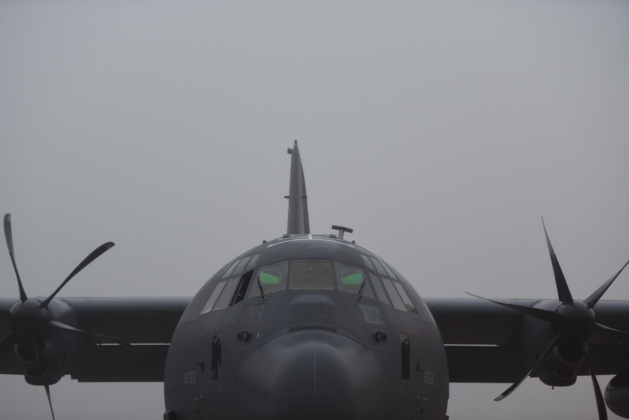 An AC-130J Ghostrider awaits a pre-flight inspection at Hurlburt Field, Fla., Feb. 2, 2016. The Ghostrider’s primary mission is close air support and air interdiction. (U.S. Air Force photo by Staff Sgt. Christopher Callaway) 