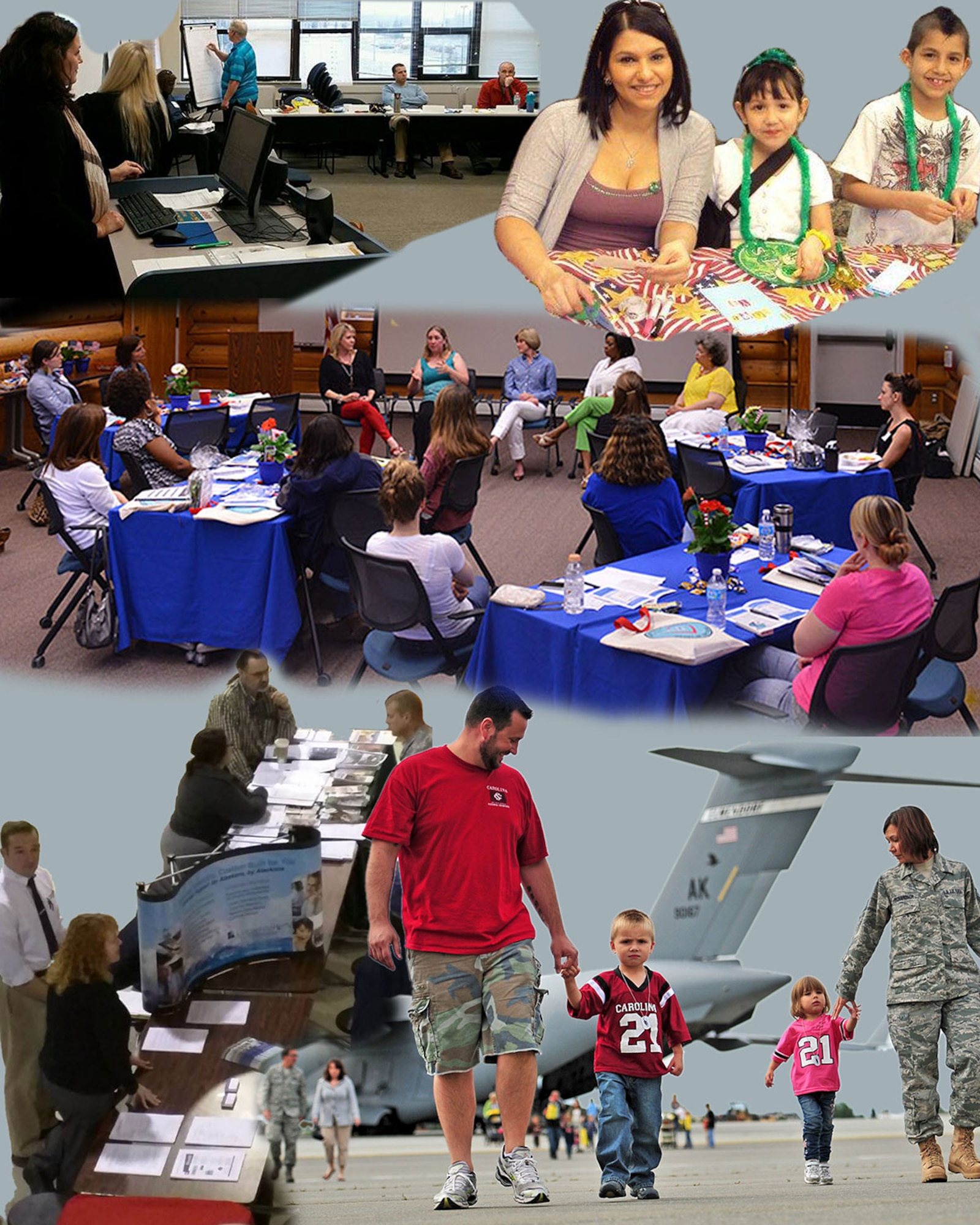 The Joint Base Elmendorf-Richardson Military and Family Readiness Center provides programs, services, training, education and referrals  to service members, families, retirees and Department of Defense civilians.  The center is divided into two locations:  JBER-Richardson, at 600 Richardson Drive, and JBER-Elmendorf, at 8535 Wewak Drive, to conveniently serve the joint members of JBER.  (U.S. Air Force courtesy graphic)