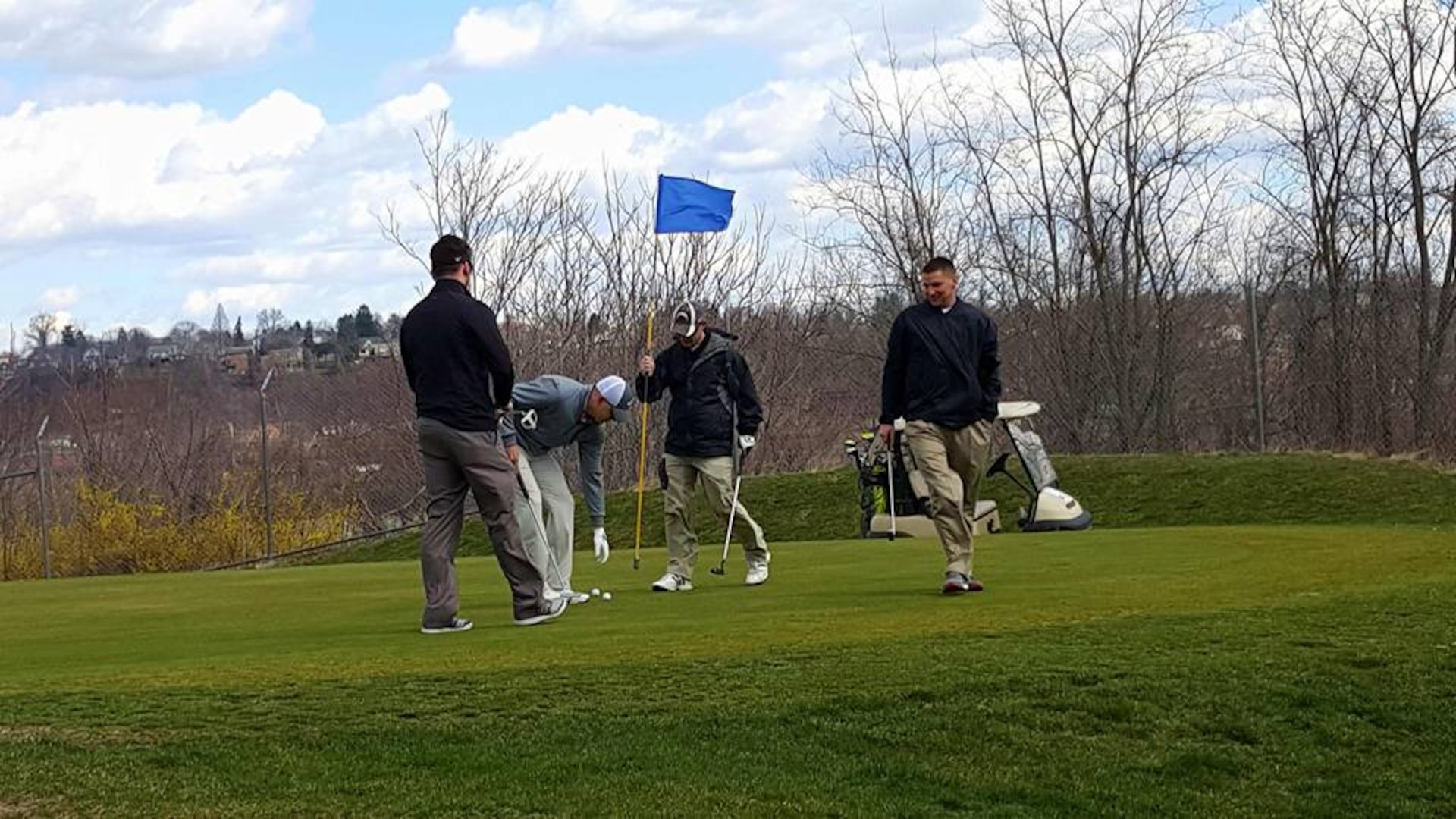 Participants compete for first place during the Riverview St. Patrick’s Day Golf Tournament on March 18.