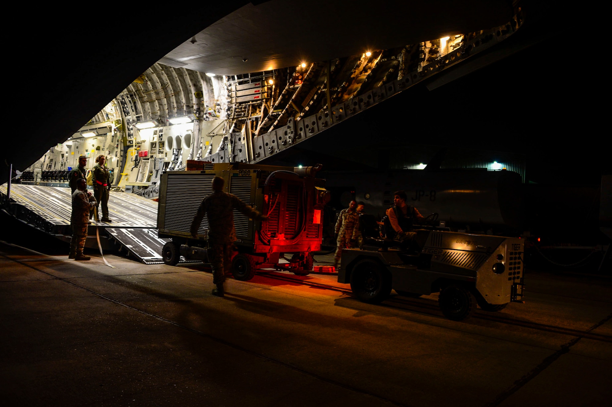 A C-17 Globemaster III from Wright-Patterson AFB, Ohio arrived in Santiago, Chile for the 2016 International Air and Space Fair (FIDAE), March 27, 2016.  More than 65 Airmen from around the U.S. are scheduled to participate in a variety of activities during the week-long air show that includes aerial demonstrations, interaction with the local community, and subject matter expert exchanges with the Chilean air force. (U.S. Air Force photo by Tech. Sgt. Heather Redman/Released)