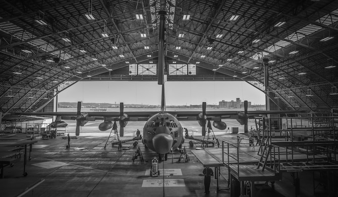A MC-130 Talon II from Kadena Air Base, Japan, sits in the phase docks to be repaired at Yokota AB, Japan, Feb. 19, 2016. The aircraft will enter the phase docks every 540 days for a 14- to 16-day inspection and to be repaired. (U.S. Air Force photo/Senior Airman David Owsianka)