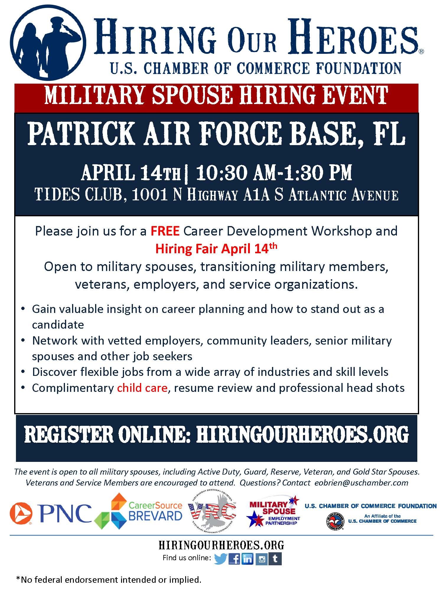 Hiring our Heroes Military Spouse Program, networking reception and hiring fair.