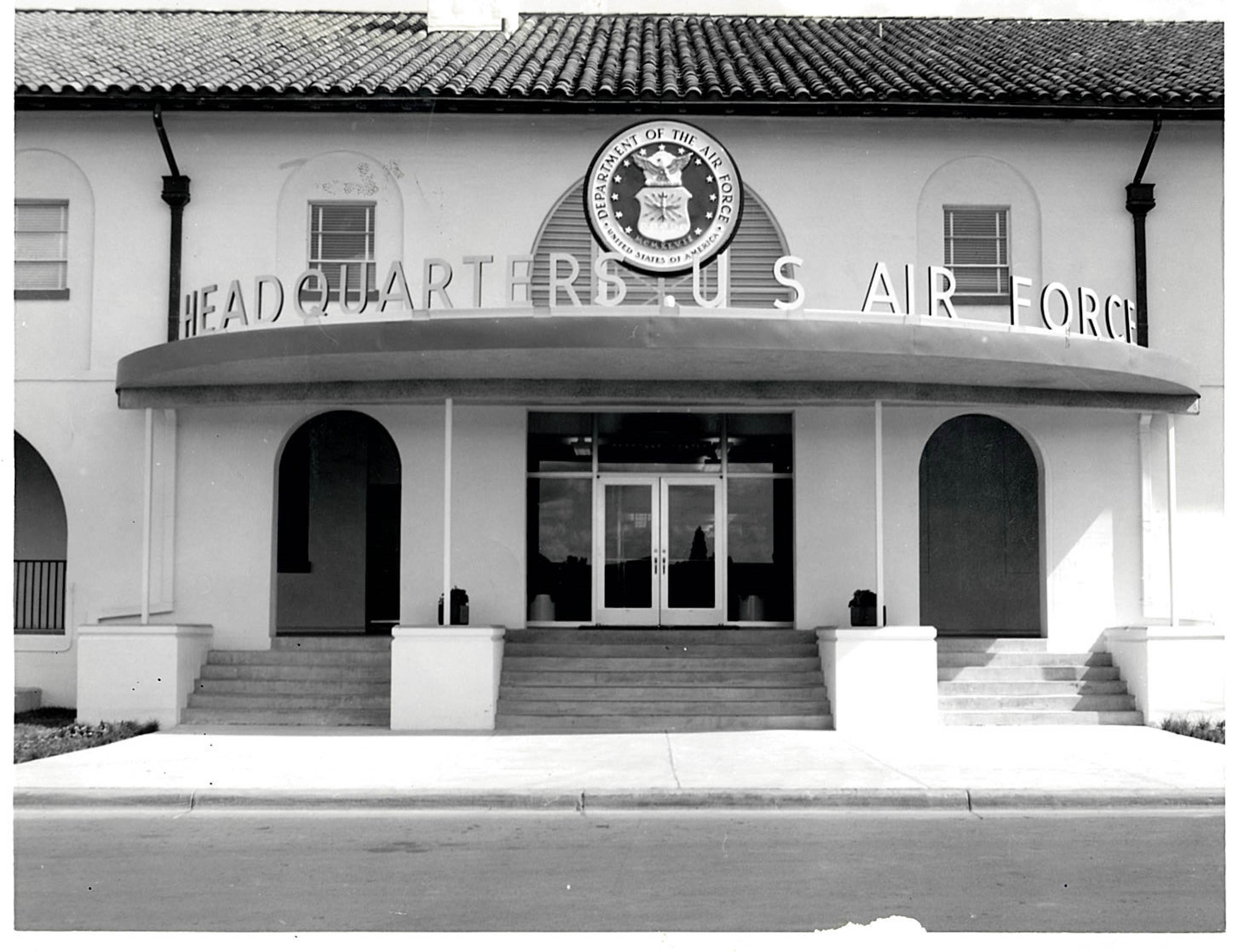 Headquarters Air Force Personnel Center front of building 1970s