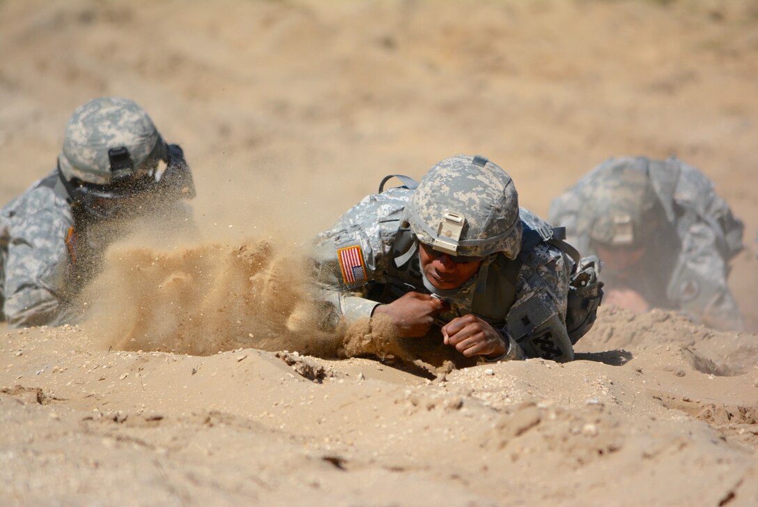 Staff Sgt. Ron Mohone from the 207th Regional Support Group based Fort Jackson, SC  competes in one of the mystery events held on March 14-18, at Camp Blanding, Fla. as part of the 143d ESC Best Warrior Competition (BWC) 2016. (Photo by: U.S. Army Sgt. Carlene Vera)