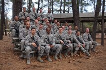 Students in the most recent Air Force Phoenix Raven Training course pose for a group photo at the U.S. Air Force Expeditionary Center on Fort Dix, N.J. March 17, 2016, The raven course, taught by the USAF EC's 421st Combat Training Squadron, teaches security forces Airmen specialized training in aircraft security, combatives and verbal judo to name a few. (U.S. Air Force Photo/Tech. Sgt. Jaimie Powell)