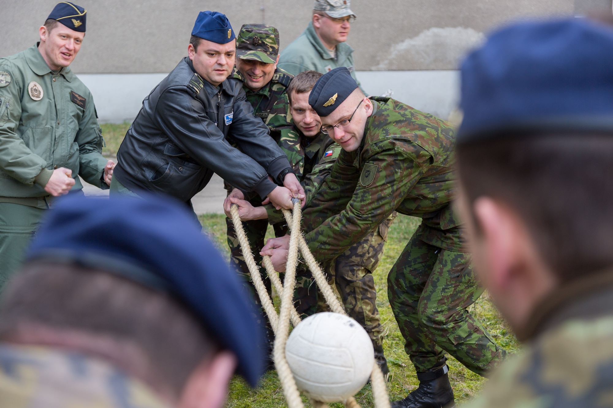Inter-European Air Forces Academy officer and NCO students participate in a leadership exercise during a combined international officer and NCO mobile professional military education course in Brno, Czech Republic. Twenty-one students from Czech Republic, Hungary, Lithuania and Romania participated in the course. This was the IEAFA’s second two-week course. IEAFA’s first five-week in-residence course begins April 25, 2016, at Kapaun Air Station, Germany. (U.S. Air Force photo/Senior Master Sgt. Travis Robbins)