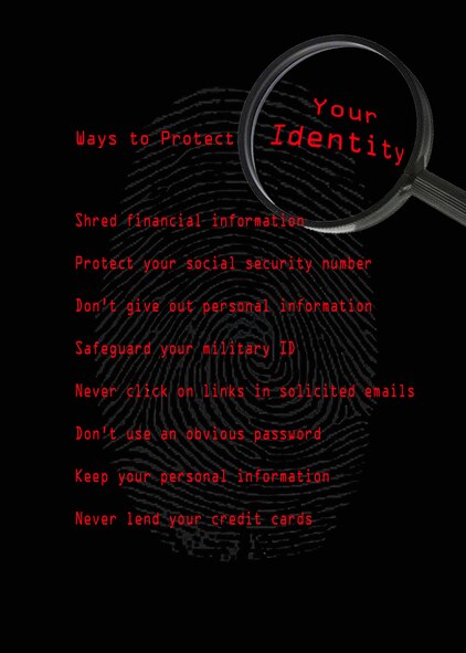 Here are a few steps to protect your personal information against identity theft. (U.S. Air Force graphic/Beaumont Wade)