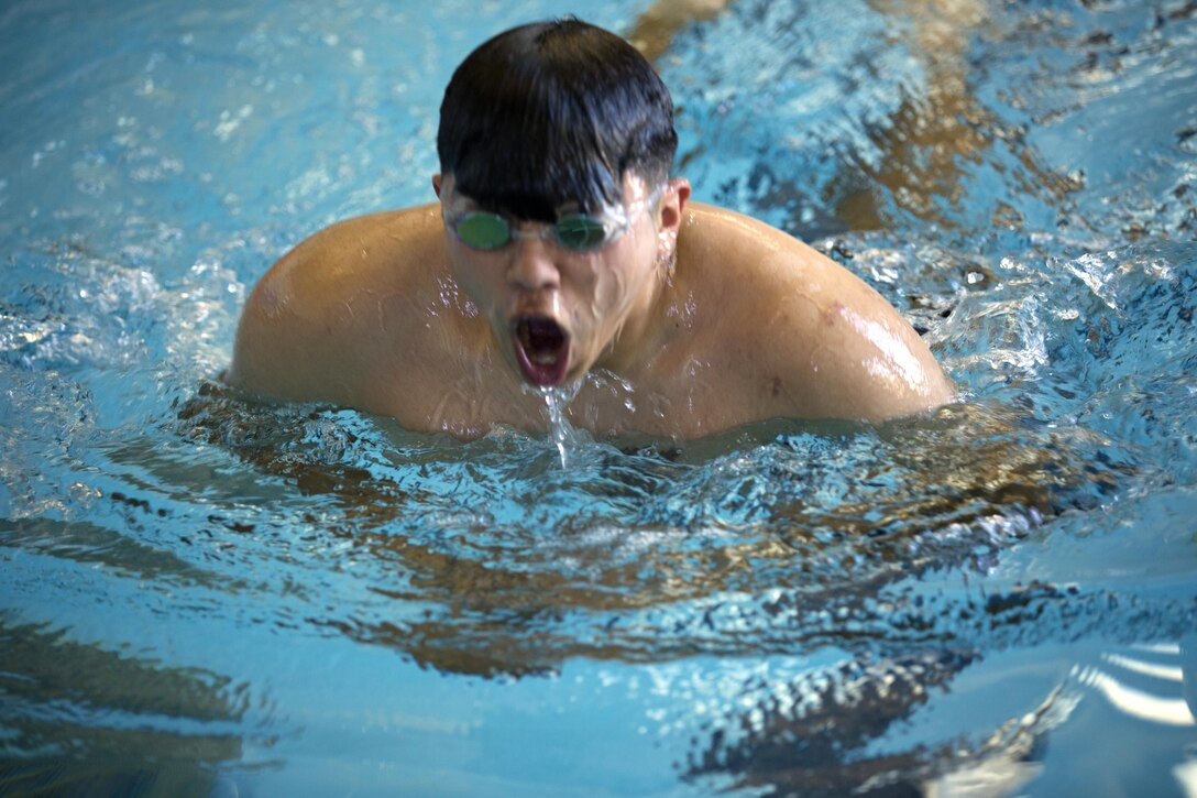 MARINE CORPS BASE CAMP LEJEUNE, N.C. — Cpl. Alexander Salazar, with Wounded Warrior Battalion-East, will compete in the Marine Corps Trials at Marine Corps Base Camp Pendleton, California March 2-9. Salazar, a native of San Antonio, Texas, will participate in bowling and golfing, but expects to be most competitive in swimming and archery.