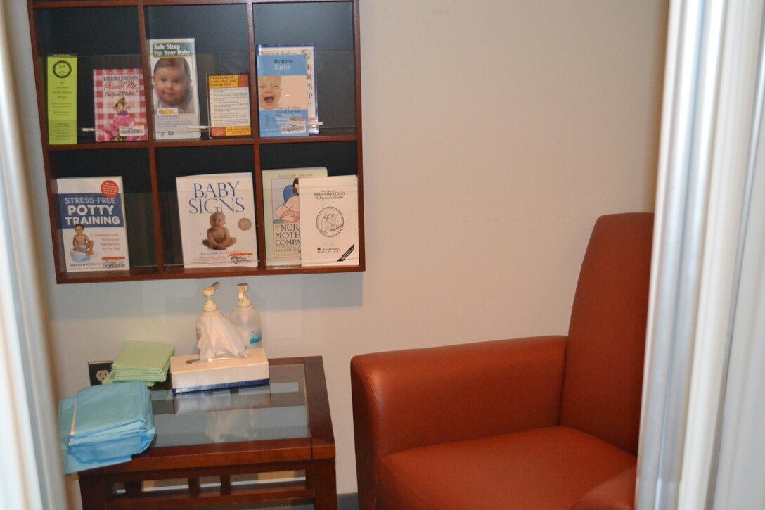 A comfortable lactation room is available to nursing mothers.