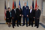 From left: Betty Hoapili, DLA chair and assistant professor; Andre Batson, DLA Logistics Operations; Chuck Baker, DLA Energy; DLA Director Air Force Lt. Gen. Andy Busch; Ken Dodd, DLA Logistics Operations; and Steve Dubernas, DLA Strategic Plans and Policy.  (Courtesy photo)