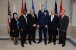 From left: Betty Hoapili, DLA chair and assistant professor; Andre Batson, DLA Logistics Operations; Chuck Baker, DLA Energy; DLA Director Air Force Lt. Gen. Andy Busch; Ken Dodd, DLA Logistics Operations; and Steve Dubernas, DLA Strategic Plans and Policy.  (Courtesy photo)