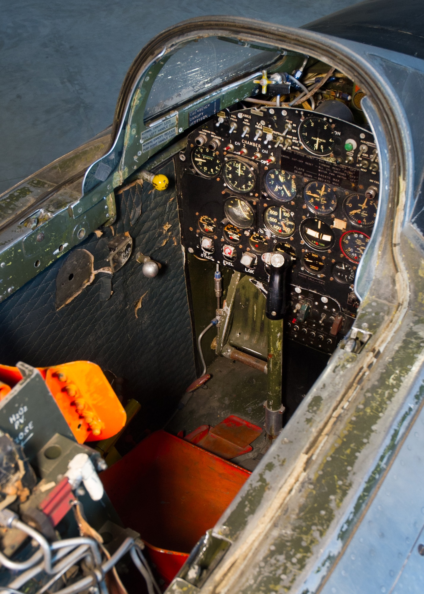 DAYTON, Ohio -- Bell X-1B cockpit view in the Research & Development Gallery at the National Museum of the United States Air Force. (U.S. Air Force photo by Ken LaRock)