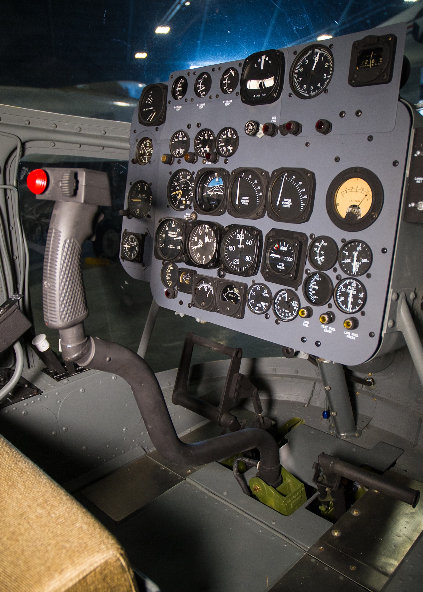DAYTON, Ohio -- Bell Helicopter Textron XV-3 cockpit view in the Research and Development  Gallery at the National Museum of the United States Air Force. (U.S. Air Force photo by Ken LaRock)