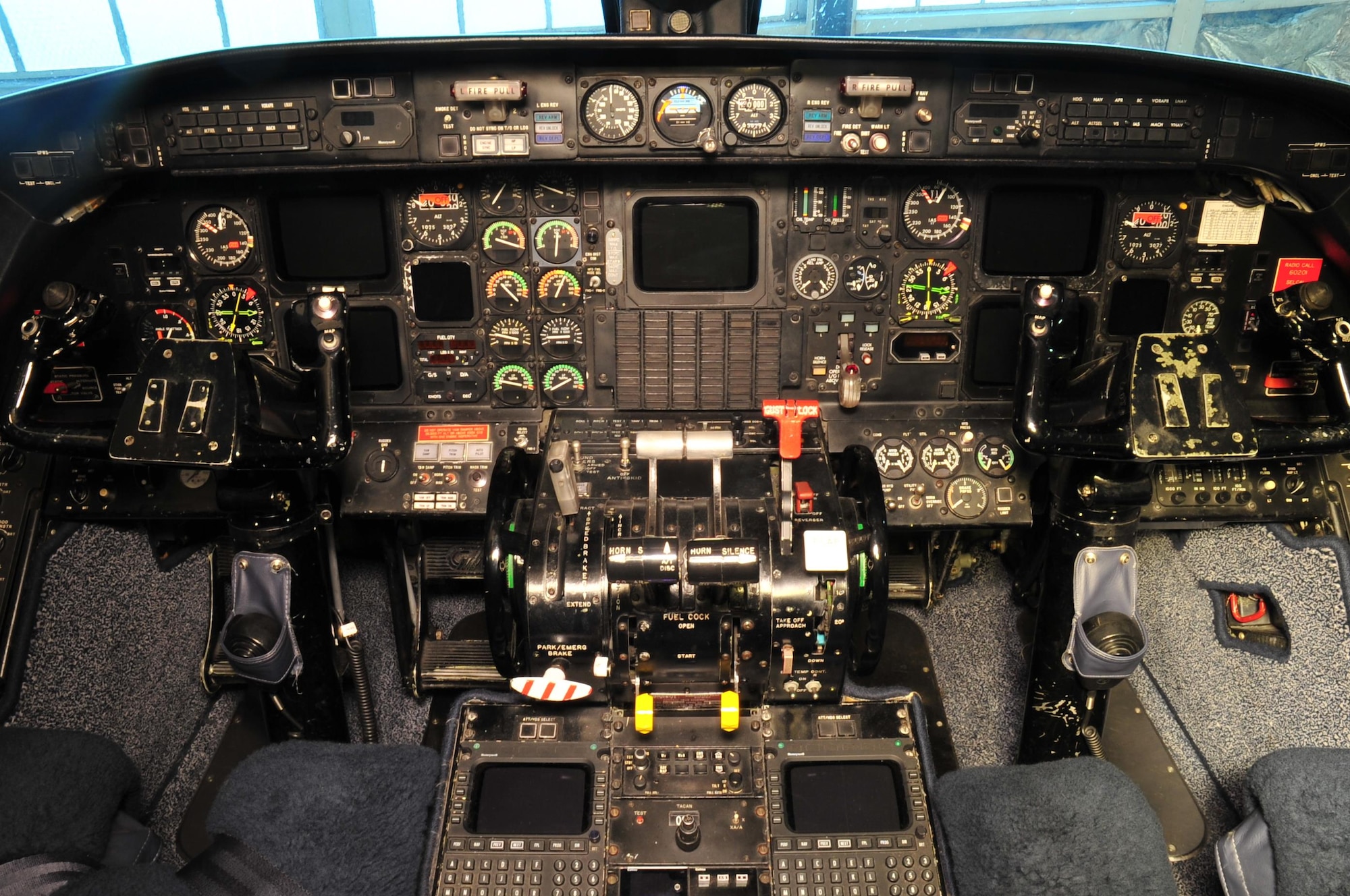 DAYTON, Ohio -- Gulfstream Aerospace C-20B cockpit view in the Presidential Gallery at the National Museum of the United States Air Force. (U.S. Air Force photo by Ken LaRock)