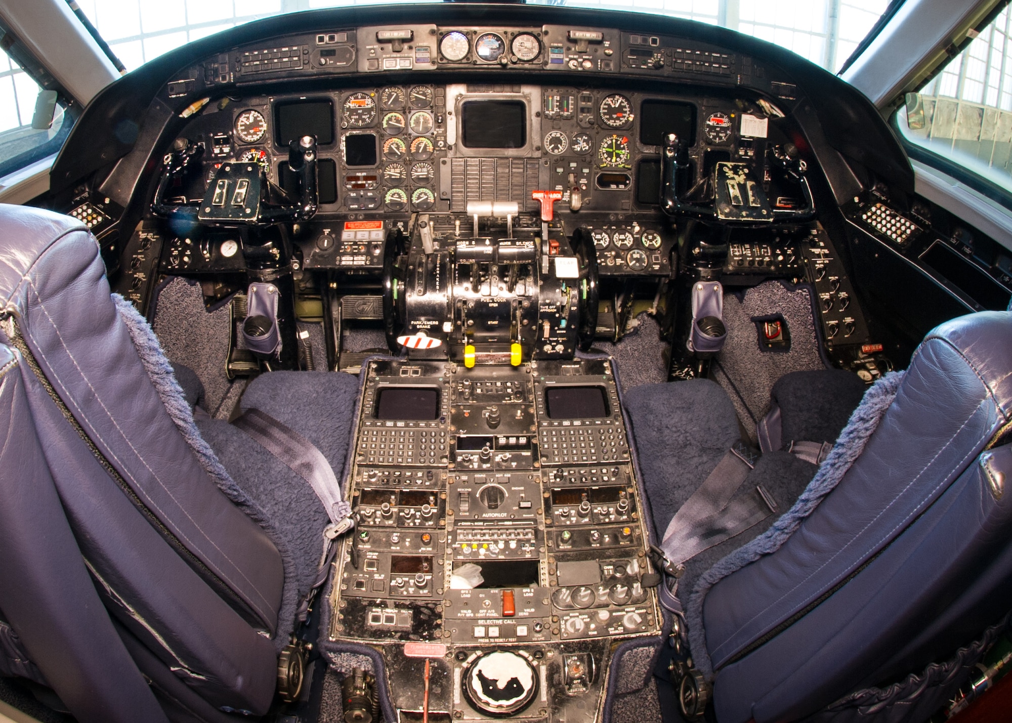 DAYTON, Ohio -- Gulfstream Aerospace C-20B cockpit view in the Presidential Gallery at the National Museum of the United States Air Force. (U.S. Air Force photo by Ken LaRock)