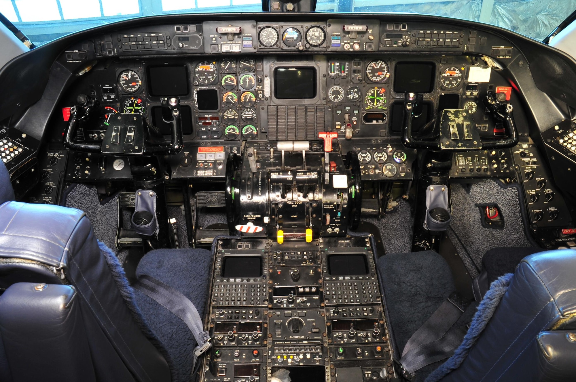 DAYTON, Ohio -- Gulfstream Aerospace C-20B cockpit in the Presidential Gallery at the National Museum of the United States Air Force. (U.S. Air Force photo by Ken LaRock)
