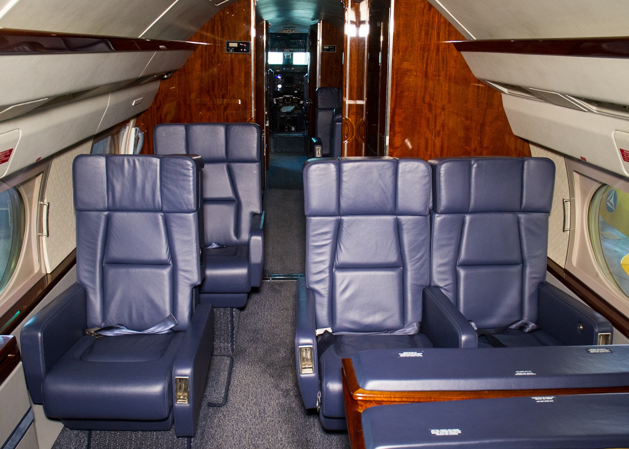 DAYTON, Ohio -- Gulfstream Aerospace C-20B interior view in the Presidential Gallery at the National Museum of the United States Air Force. (U.S. Air Force photo by Ken LaRock)