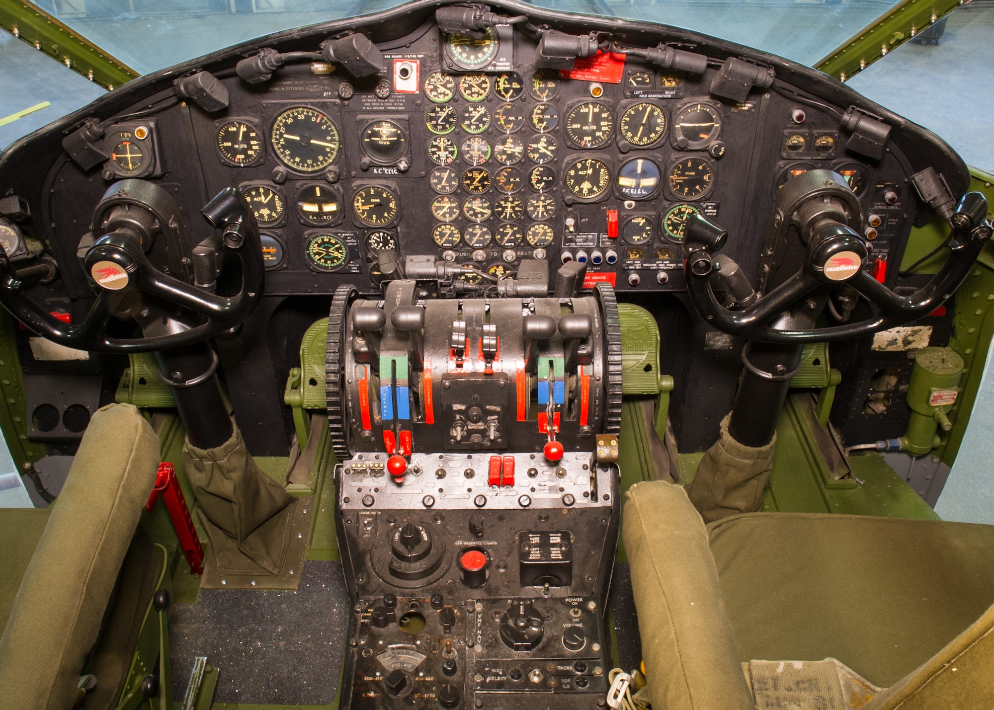 DAYTON, Ohio -- Fairchild C-119J Flying Boxcar cockpit view at the National Museum of the United States Air Force. (U.S. Air Force photo by Ken LaRock)
