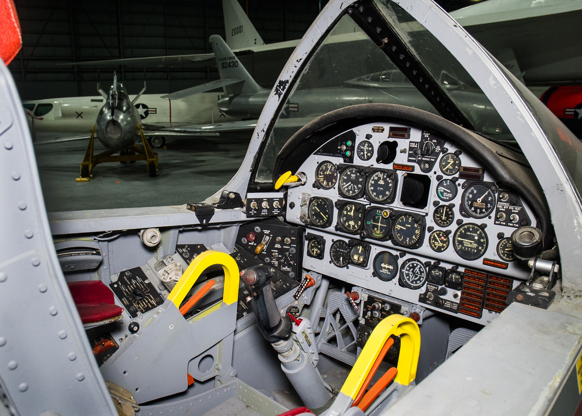 DAYTON, Ohio -- North American F-107A cockpit in the Research and Development Gallery at the National Museum of the United States Air Force. (U.S. Air Force photo by Ken LaRock)