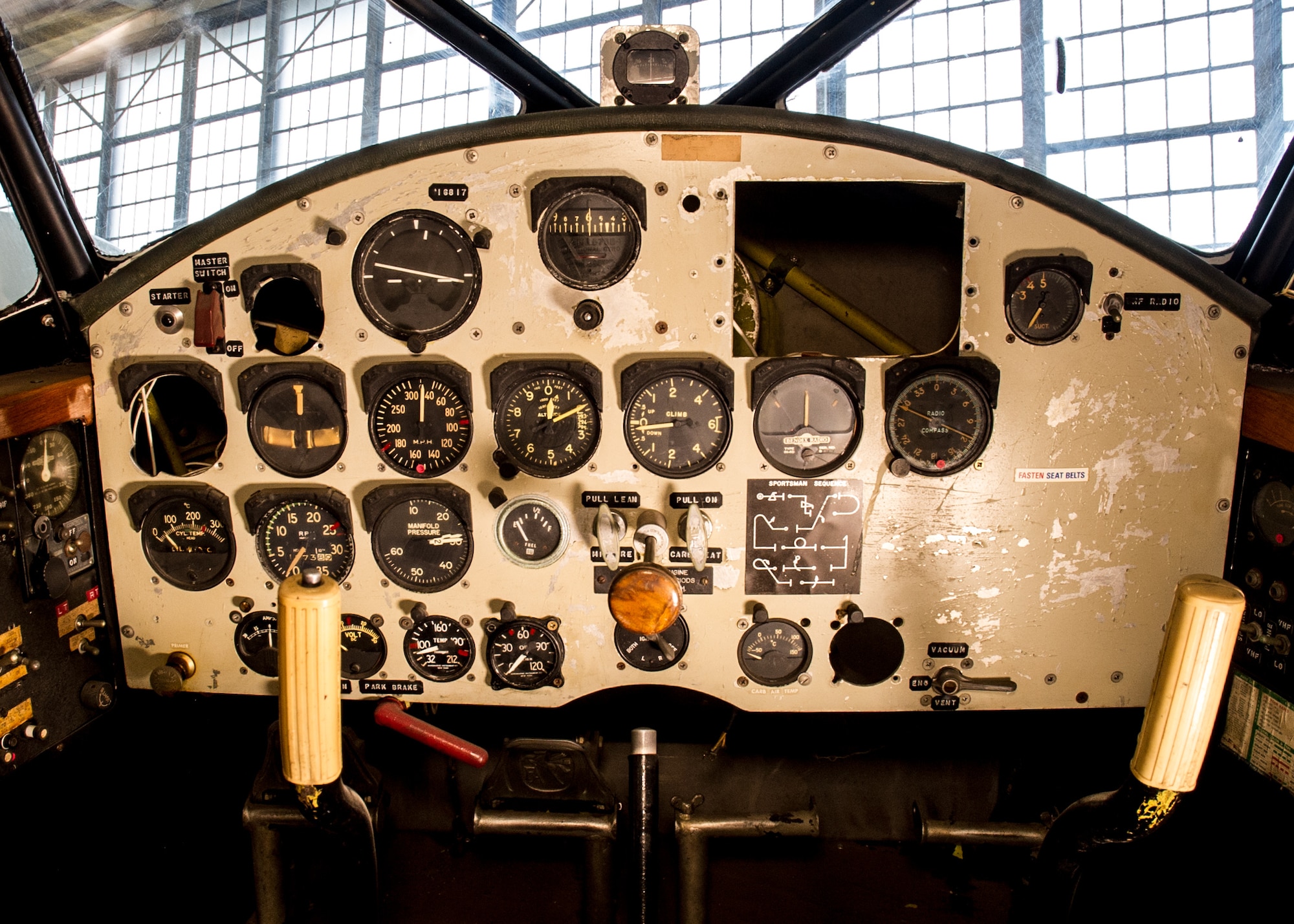 DAYTON, Ohio -- Fairchild Model 24-C8F (UC-61J) cockpit at the National Museum of the United States Air Force. (U.S. Air Force photo by Ken LaRock)
