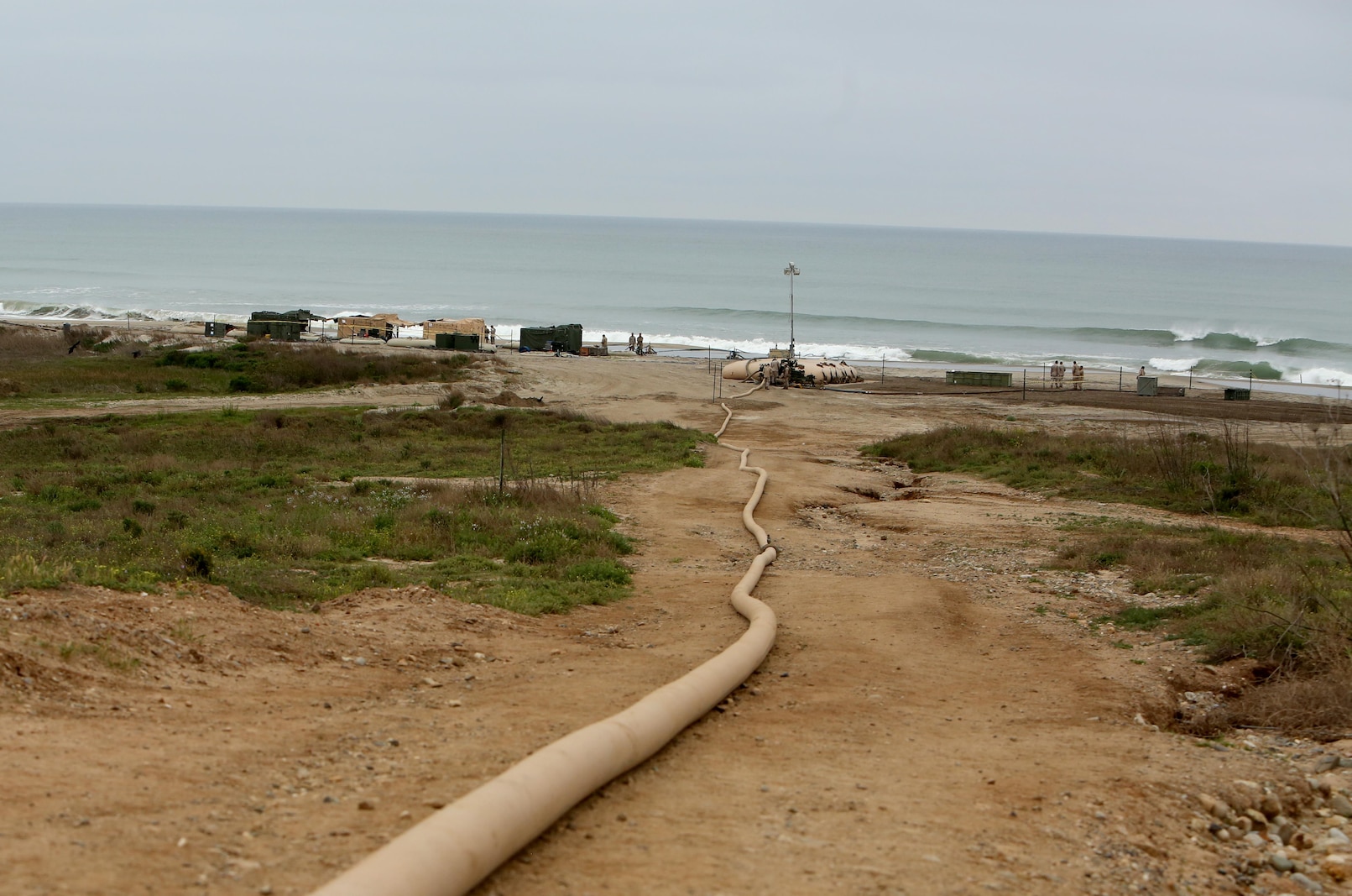 Marines with Utilities Platoon, Headquarters and Support Company, 7th Engineer Support Battalion, 1st Marine Logistics Group, operate four tactical water purification systems during a utilities exercise at Red Beach aboard Camp Pendleton, Calif., March 21, 2016. Utilities Platoon conducted an eight-day field exercise which focused on their ability to provide clean water and stable power to a unit located in an environment without standard utility resources. (U.S. Marine Corps photo by Cpl. Carson Gramley/released)