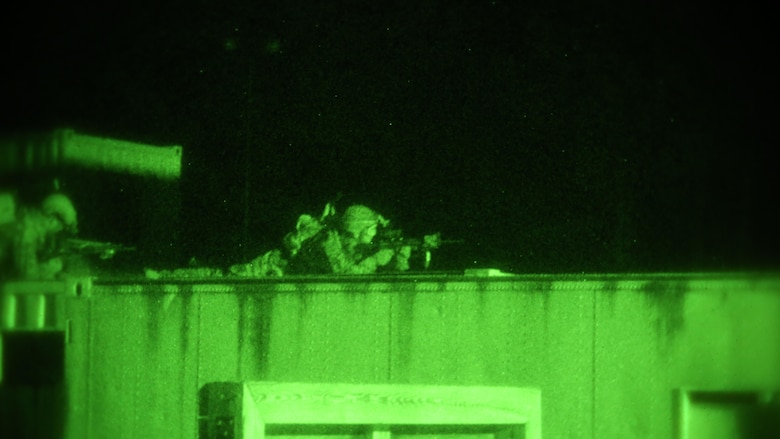 Marines Raiders from Company F, 2d Marine Raider Battalion, led a simulated partner nation force on a night raid during a Company Collective Exercise in Fort Bragg, South Carolina, Feb. 28, 2016. The Marine Special Operations Company and individual teams where tested on their execution of basic skills as well as learned and honed new tactic, techniques and procedures.