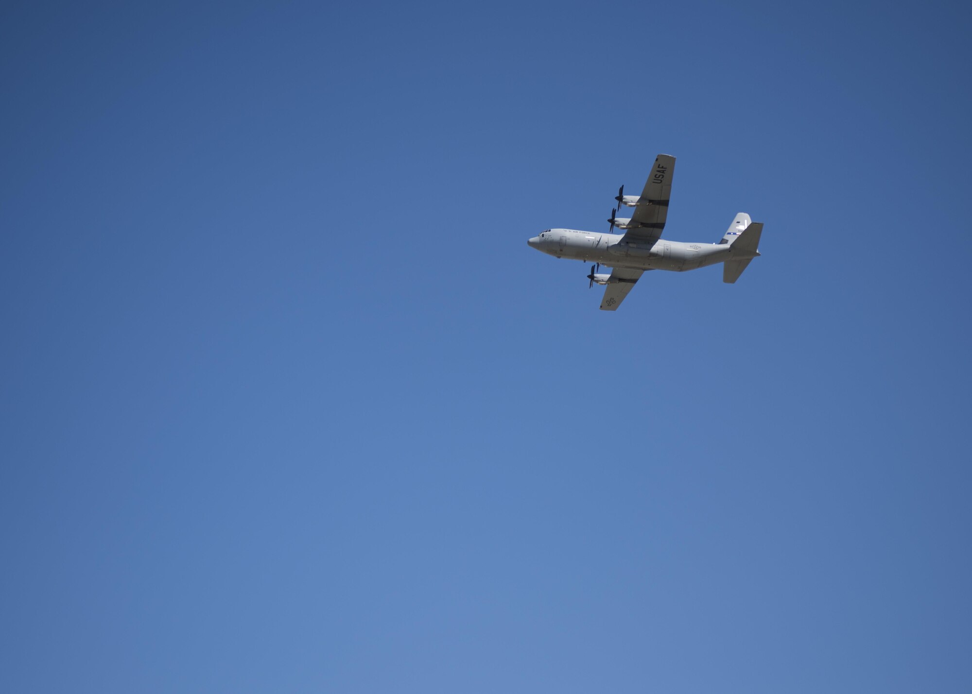A C-130J Super Hercules, from the 774th Expeditionary Airlift Squadron, hauls pararescuemen from the 83rd Expeditionary Rescue Squadron as they prepare to jump for a mission rehersal at Bagram Airfield, Afghanistan, April 28, 2016. The C-130J Super Hercules can be used for a variety of missions, including being used as a jump platform. (U.S. Air Force photo by Technical Sgt. Robert Cloys)