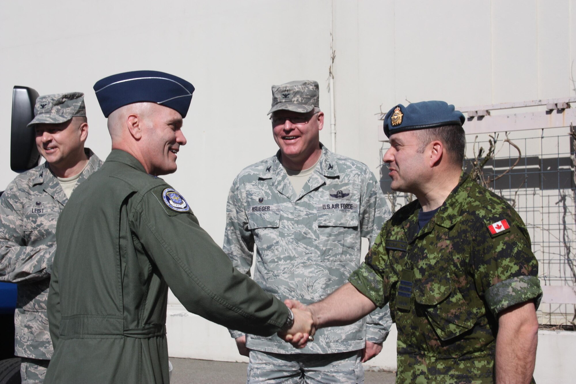 Western Air Defense Sector senior leadership welcomes Gen. Carlton D. Everhart II, Air Mobility Command commander, during his visit to Joint Base Lewis-McChord April 6.  Everhart received a tour and mission briefing showcasing WADS ability to guard America’s skies 24/7 through the use of over 200 dedicated and shared radar devices.  WADS is responsible for maintaining North American Aerospace Defense Command (NORAD) air sovereignty and aerospace control over 73 percent of the western United States. 
 
Pictured from left to right are: Col. Gregor J. Leist, WADS commander; Col. William A. Krueger, 225th Air Defense Group commander; Gen. Carlton D. Everhart II, AMC commander; and Lt. Col. Matthew Wappler, Canadian Detachment commander.