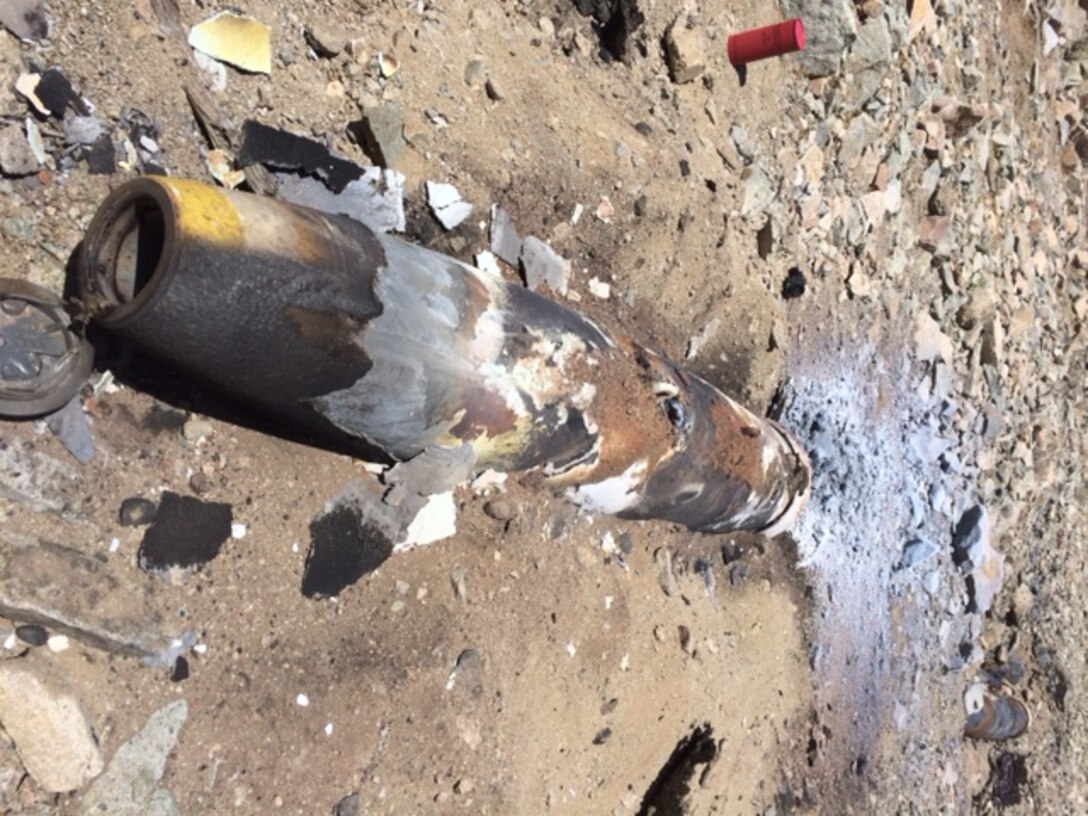 Marines of Explosive Ordnance Disposal Advanced Training Center, Supervisor Class 2016-030 recently completed field training utilizing low order techniques.  The class remotely initiated a cluster of AN-M14 incendiary grenades to burn out a BLU-111.           