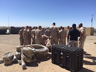 Marine Corps Systems Command’s Expeditionary Power Systems recently conducted new equipment training for the Expeditionary Water Distribution System with Marine Wing Support Squadron 371 in Marine Corps Air Station Yuma, Arizona. EWDS is the Marine Expeditionary Force and division-level’s bulk water supply, distribution and dispensing system, replacing the Tactical Water Distribution System. The modular system is leaner and easier to assemble than the TWDS, and is capable of delivering 700,000 gallons of water a day. (U.S. Marine Corps photo by Jennifer Stephens)  