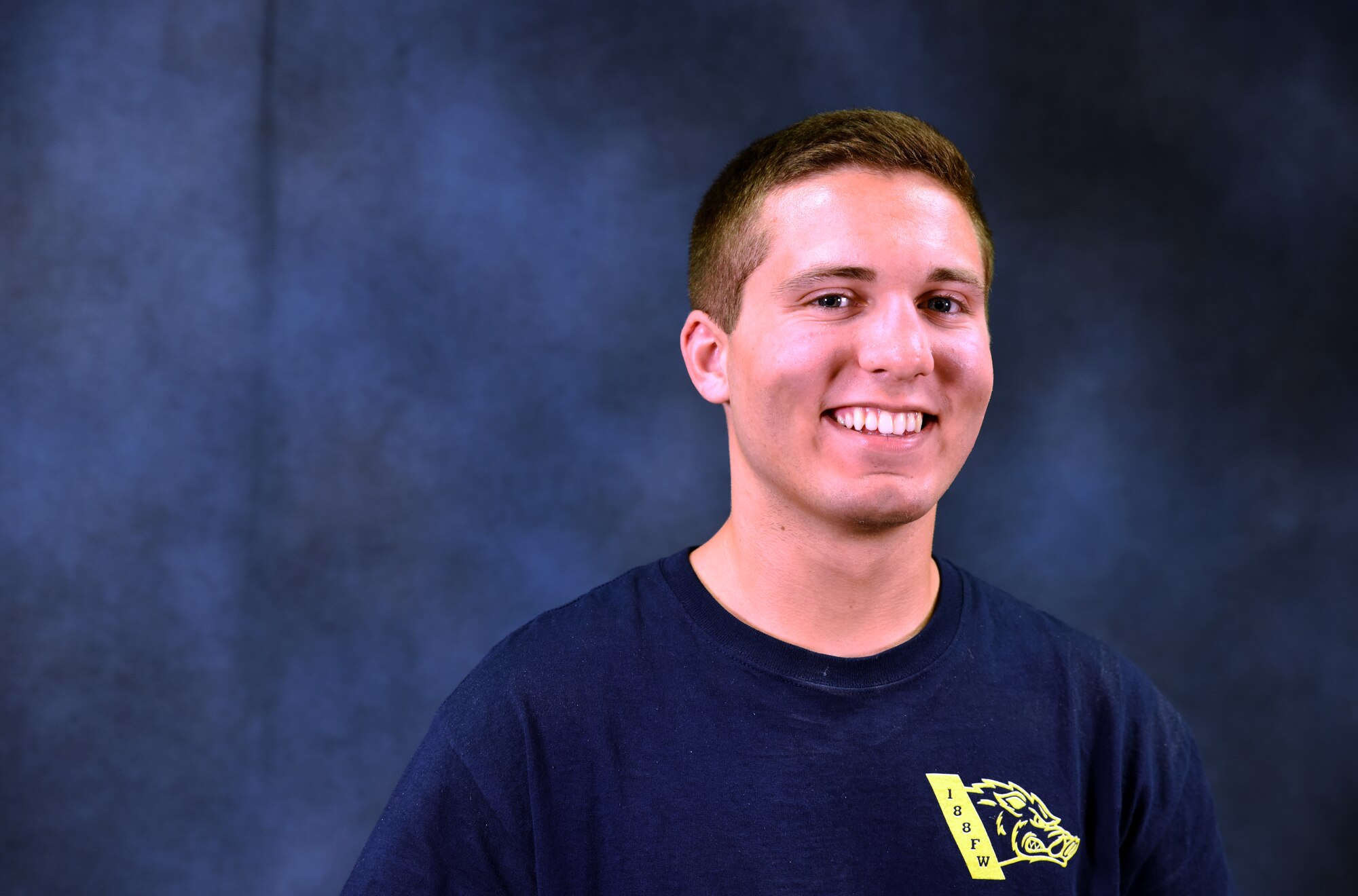 Zach Grounds was selected as the May Flying Razorback Spotlight. Gorunds is currently in student flight and has been with the unit for seven months. Grounds' hobbies include volunteering at the Boys and Girls Club, watching football and singing with his high school choir. (U.S. Air National Guard photo by Senior Airman Cody Martin/Released)