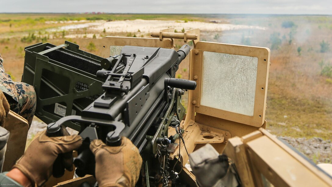 Marines with Combat Logistics Regiment 2 improve their marksmanship skills with the MK-19 automatic grenade launcher during familiarization training at shooting range G-3 at Marine Corps Base Camp Lejeune, Apr.29, 2016. The training honed their accuracy, communication abilities and suppressive fire capabilities. 