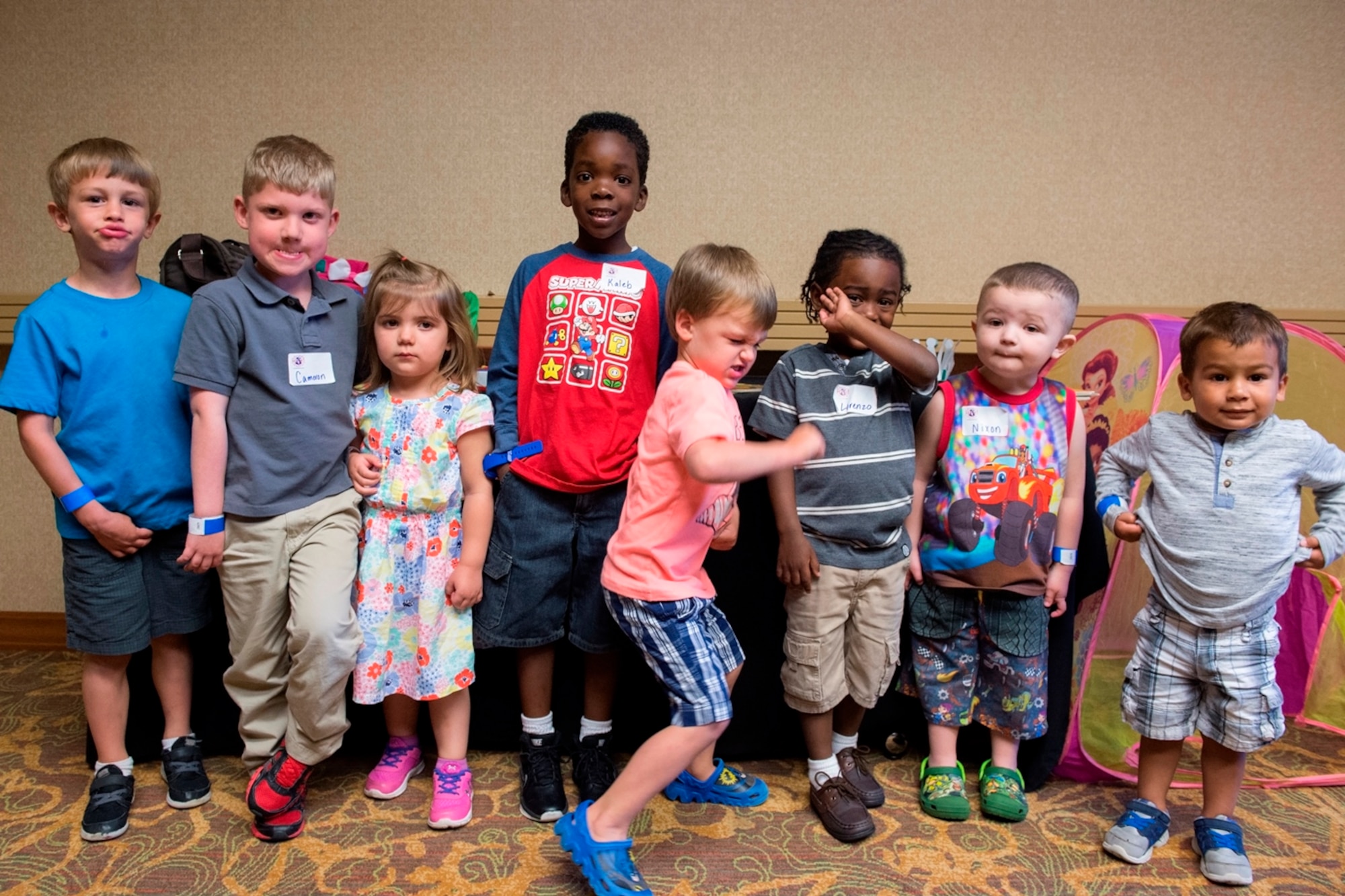 Children of Air Force reservists attend a Yellow Ribbon Reintegration Program event April 23, 2016, in Dallas. Yellow Ribbon events allow youngsters to interact with other children experiencing the void left when a parent departs for a military deployment. (U.S. Air Force photo by Tech. Sgt. Benjamin Mota)