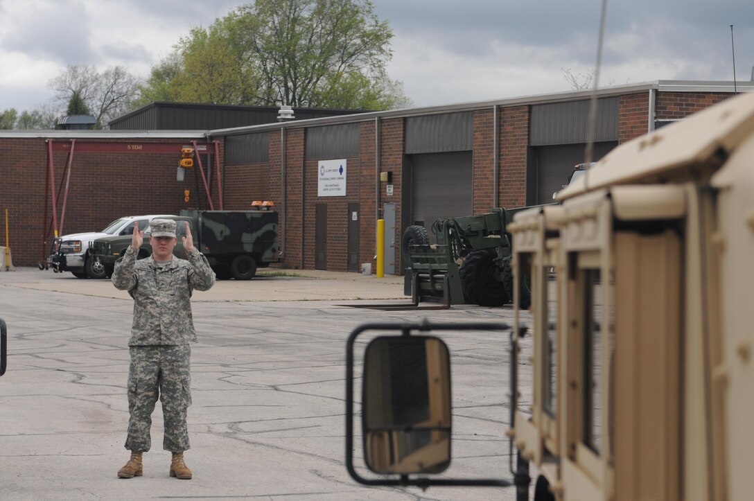 Sgt. Lucas Shafroth, an Army Reserve communications NCO with the 103rd Sustainment Command (Expeditionary) Headquarters, Headquarters Company, completes driver's training at Fort Des Moines, Iowa, Thursday. Schafroth thwarted a sexual assault after the April 17 battle assembly, and credits much of his response to sexual assault awareness training he received that battle assembly.