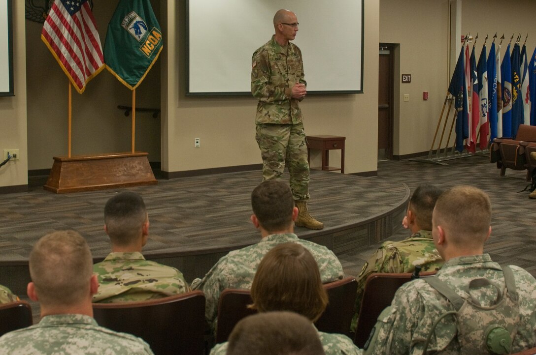 The 2016 competitors for the U.S. Army Reserve Best Warrior Competition attend briefing led by Sgt. Maj. Paul J. Klikas, the training and operations sergeant major of the U.S. Army Reserve at Fort Bragg, N.C., May 2. This year’s Best Warrior Competition will determine the top noncommissioned officer and junior enlisted Soldier who will represent the U.S. Army Reserve in the Department of the Army Best Warrior Competition later this year at Fort A.P. Hill Va. (U.S. Army photo by Spc. Tynisha Daniel) (Released)