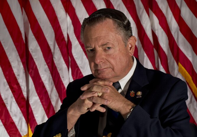 U.S. Air Force Ret. Capt. John Hayes, participates in the annual Air Force Veterans in Blue project July 23, 2014, in Dallas, TX. Hayes flew in 166 Combat Missions during Vietnam, after the war he retired and flew as a commercial airline pilot where he finished his career with more then 24,000 flight hours. Hayes is now the Veteran and Military Affairs Liasian from Kenny Merchant a congressional representative of Texas. Hayes is also the Vice commander and is running for president of the Order of the World Wars, which is a organization that helps leadership for youth in local communities(US Air Force Photo by Senior Airman Daniel Hughes/Not Reviewed)
