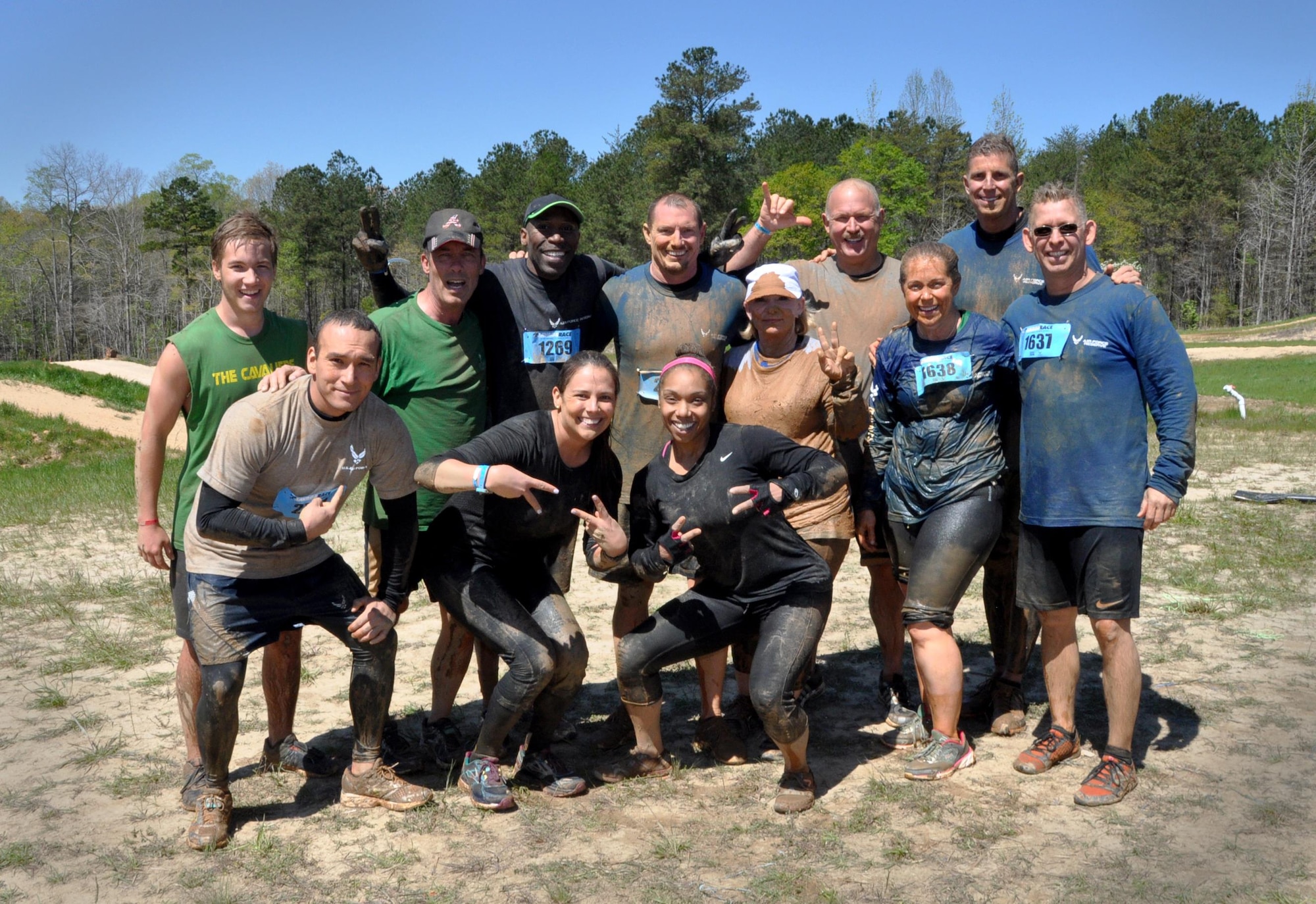 Members of the Dobbins Air Reserve family and many other racers from Georgia experienced heart-pumping, adrenaline-rushing, difficult obstacles and more when they participated in the Savage Race on April 9, 2016 in Dallas, Georgia. The journey was challenging and dirty but the Airmen pushed through, supported one another and emerged victorious at the finish line. (U.S. Air Force photo by Senior Airman Lauren Douglas)