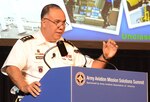 ATLANTA (Army News Service, May 2, 2016) - Lt. Gen. Anthony Crutchfield, deputy commanding general, U.S. Pacific Command, speaks at the Army Aviation Association of America-sponsored 2016 Army Aviation Mission Solution Summit in Atlanta.  